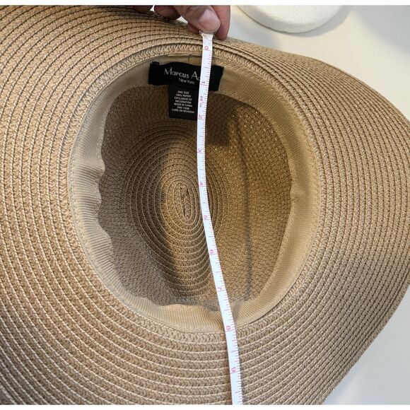 Marcus Adler Neutral Wide Brim Summer Hat Floral Band Lightweight Paper OS - Picture 6 of 6